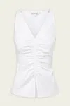 Veronica Beard Oya Stretch-cotton Tank Top In White