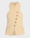 Veronica Beard Pacey Halter Vest In Brown