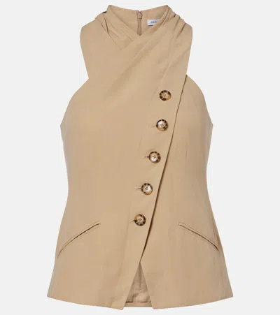 Veronica Beard Pacey Halterneck Top In Brown