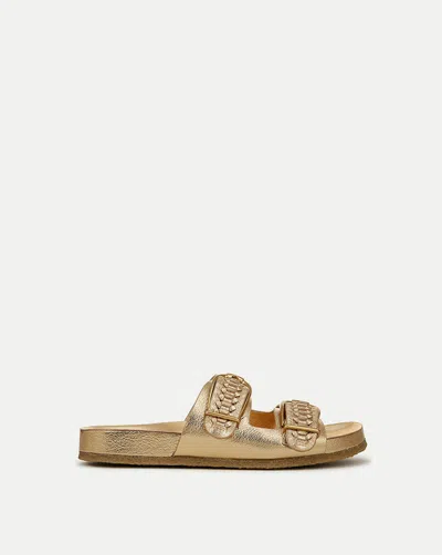 Veronica Beard Paige Buckle Sandal In Gold