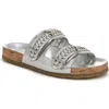 Veronica Beard Paige Slide Sandal In Silver/natural