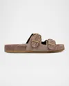 Veronica Beard Paige Buckled Sandals In Taupe