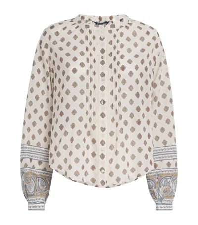 Veronica Beard Paisley Lollie Blouse In White