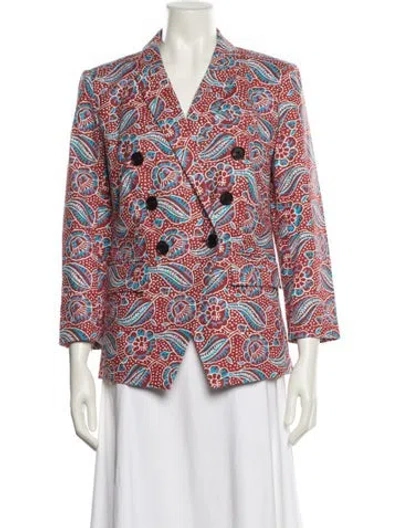 Pre-owned Veronica Beard Paisley Print Blazer In Red