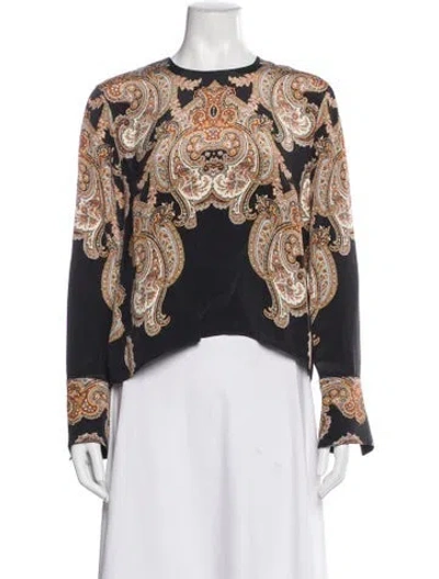 Pre-owned Veronica Beard Paisley Print Crew Neck Top In Multi