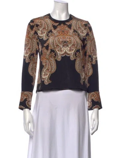 Pre-owned Veronica Beard Paisley Print Crew Neck Top In Multi