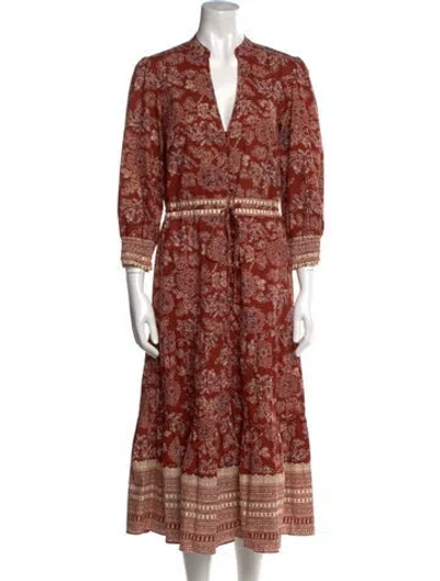 Pre-owned Veronica Beard Paisley Print Long Dress In Brown