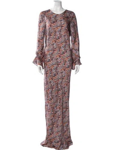 Pre-owned Veronica Beard Paisley Print Long Dress In Multi
