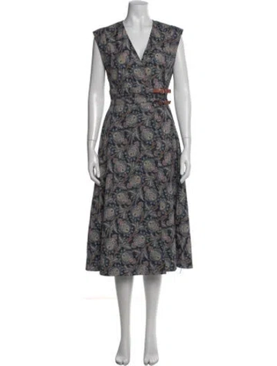 Pre-owned Veronica Beard Paisley Print Long Dress In Multi