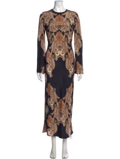 Pre-owned Veronica Beard Paisley Print Long Dress In Multi