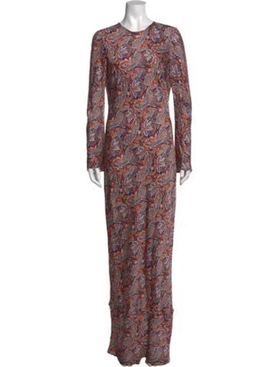 Pre-owned Veronica Beard Paisley Print Long Dress In Multicolor