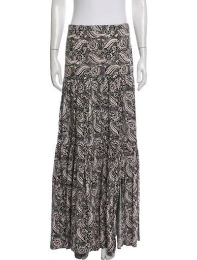 Pre-owned Veronica Beard Paisley Print Long Skirt In Black/pink