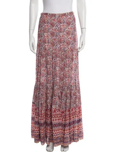 Pre-owned Veronica Beard Paisley Print Long Skirt In Red