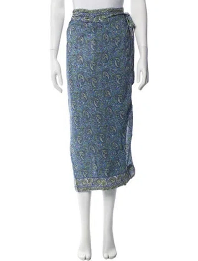 Pre-owned Veronica Beard Paisley Print Long Skirt W/ Tags In Blue