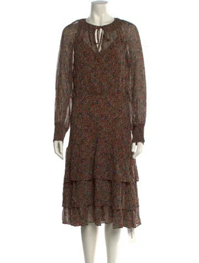 Pre-owned Veronica Beard Paisley Print Midi Length Dress In Multi