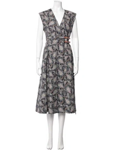 Pre-owned Veronica Beard Paisley Print Midi Length Dress In Multi