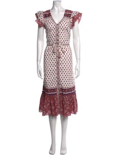 Pre-owned Veronica Beard Paisley Print Midi Length Dress In Multi