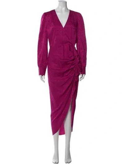 Pre-owned Veronica Beard Paisley Print Midi Length Dress In Pink