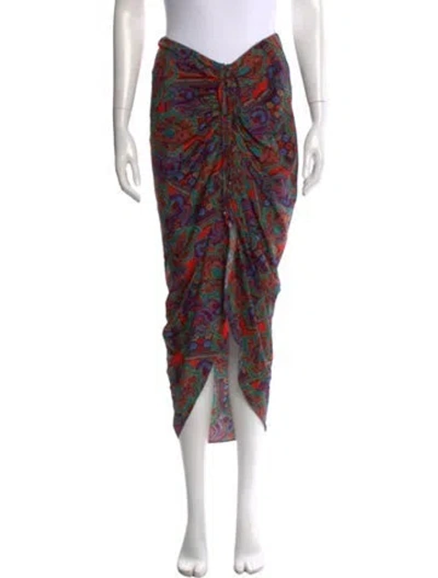 Pre-owned Veronica Beard Paisley Print Midi Length Skirt In Black