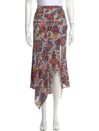 Pre-owned Veronica Beard Paisley Print Midi Length Skirt In Blue/white