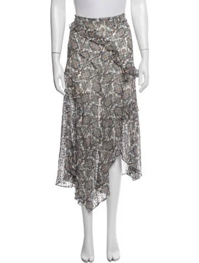 Pre-owned Veronica Beard Paisley Print Midi Length Skirt In Green