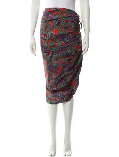 Pre-owned Veronica Beard Paisley Print Midi Length Skirt In Multi