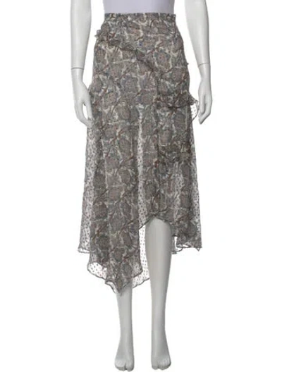 Pre-owned Veronica Beard Paisley Print Midi Length Skirt In Multi