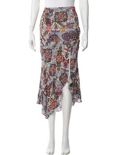 Pre-owned Veronica Beard Paisley Print Midi Length Skirt In Neutral