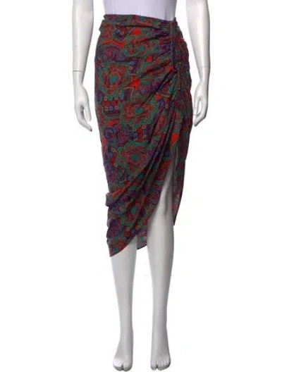 Pre-owned Veronica Beard Paisley Print Midi Length Skirt In Red