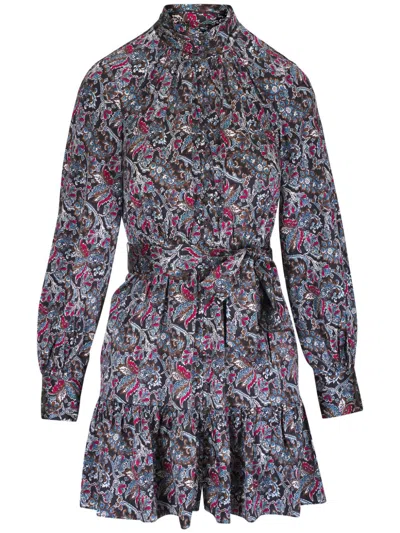Veronica Beard Paisley-print Mini Dress In 黑色