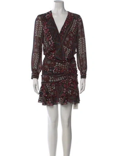 Pre-owned Veronica Beard Paisley Print Mini Dress In Black