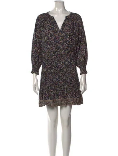 Pre-owned Veronica Beard Paisley Print Mini Dress In Black