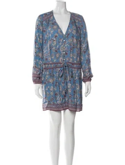 Pre-owned Veronica Beard Paisley Print Mini Dress In Blue
