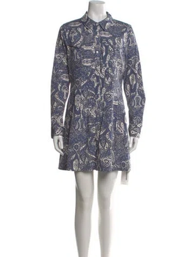 Pre-owned Veronica Beard Paisley Print Mini Dress In Blue