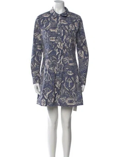 Pre-owned Veronica Beard Paisley Print Mini Dress In Blue