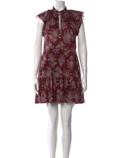 Pre-owned Veronica Beard Paisley Print Mini Dress In Brown