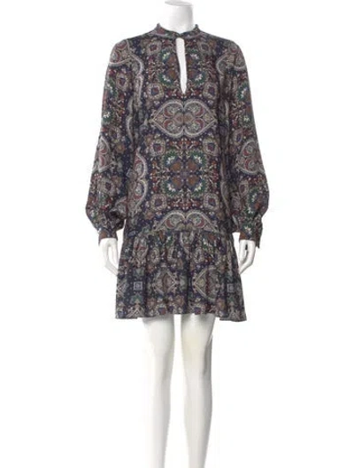 Pre-owned Veronica Beard Paisley Print Mini Dress In Green
