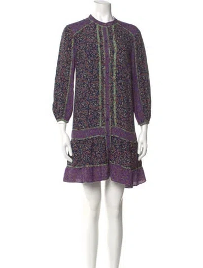 Pre-owned Veronica Beard Paisley Print Mini Dress In Multi
