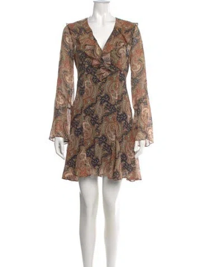 Pre-owned Veronica Beard Paisley Print Mini Dress In Multi