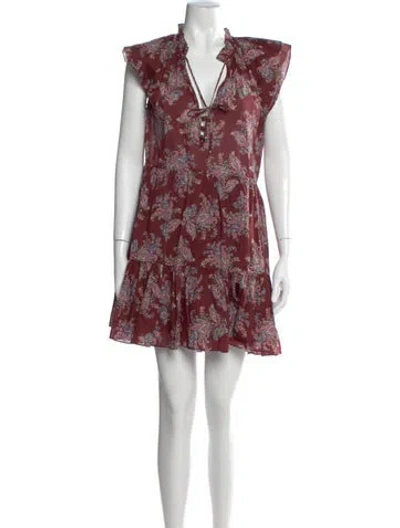 Pre-owned Veronica Beard Paisley Print Mini Dress In Purple