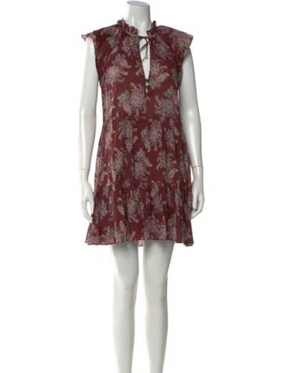 Pre-owned Veronica Beard Paisley Print Mini Dress In Purple
