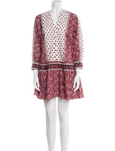 Pre-owned Veronica Beard Paisley Print Mini Dress In Red