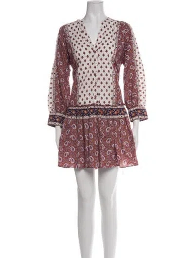 Pre-owned Veronica Beard Paisley Print Mini Dress In Red