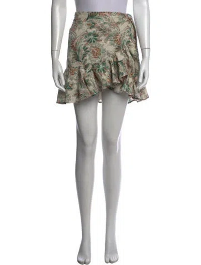 Pre-owned Veronica Beard Paisley Print Mini Skirt In Brown