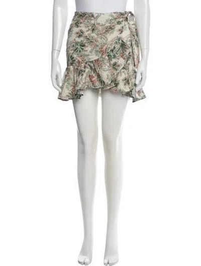 Pre-owned Veronica Beard Paisley Print Mini Skirt In Green