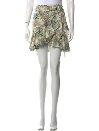 Pre-owned Veronica Beard Paisley Print Mini Skirt In Green