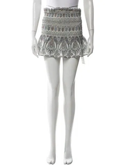 Pre-owned Veronica Beard Paisley Print Mini Skirt In White