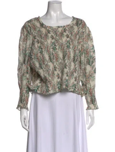 Pre-owned Veronica Beard Paisley Print Scoop Neck Blouse In Neutral