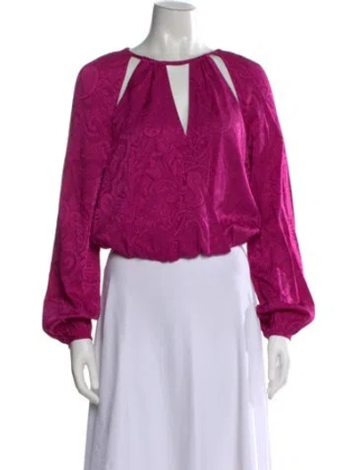 Pre-owned Veronica Beard Paisley Print V-neck Blouse In Purple