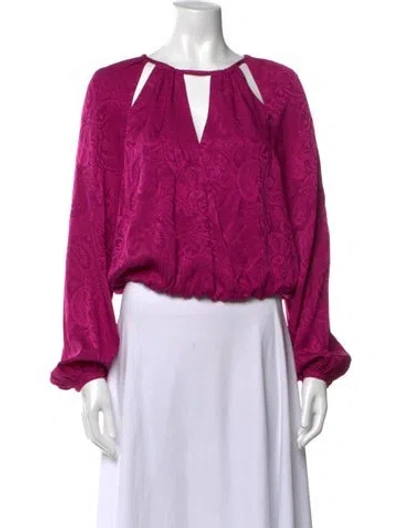 Pre-owned Veronica Beard Paisley Print V-neck Blouse In Purple